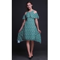 thumbnail image 3 of Bimba Butterfly Printed Womens Ruffle Front Cold Shoulder Swing Shift Dress-X-Large, 3 of 6