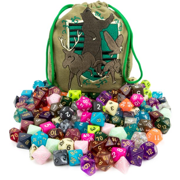 Wiz Dice Bag of Tricks 140 Polyhedral Dice, 20 Complete Sets for