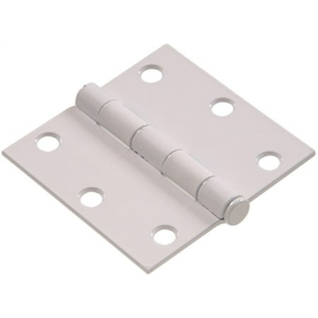 Full Mortise Residential Hinge - The Hillman GroupThe Hillman Group 851284 3' Residential Door Hinge - Square Corner - Removable Pin - Full Mortise - White Finish 1-Pack