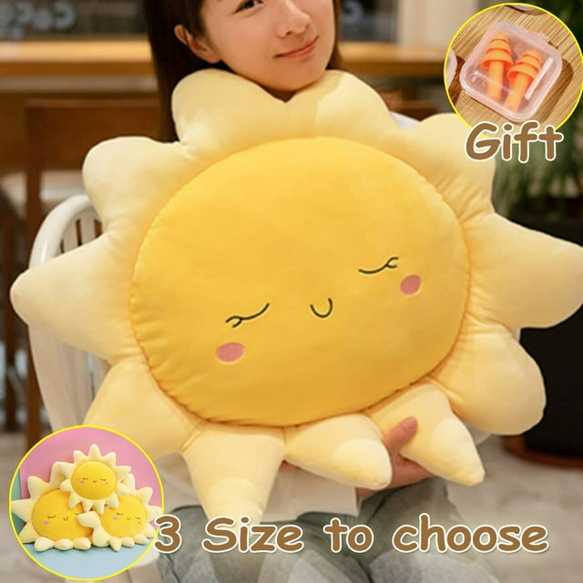 Cute Sun Shape Stuffed Plush Pillow Throw Pillow, Soft Toy for Girls