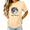 apricot-1, variant on UNISHE Women's Realistic Full Moon Cursive Script Copy Moon Joy Graphic Short Sleeve T-shirt Relaxed Fit
