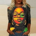 thumbnail image 2 of Xdegoge My Order History online July 4Th Shirts for Women Crewneck Ladies 3/4 Sleeve Tops American Flag Shirt Graphic Tops Plus Size Graphic Tees Shirts for Summer LiquidacióN De Ropa 1 Dollar, 2 of 5