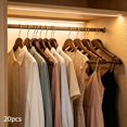 thumbnail image 5 of 20 perchas para ropa, perchas para trajes, hombro ancho, portátiles, resistentes, organizador armario, gancho giratorio para pantalones, camisas marrón, 5 of 5