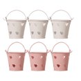 thumbnail image 1 of WORGEOUS 6 cubos de hojalata, cubos huecos en forma de corazón, macetas, cajas organizadoras de dulces para bodas en casa (blanco + rosa), 1 of 7