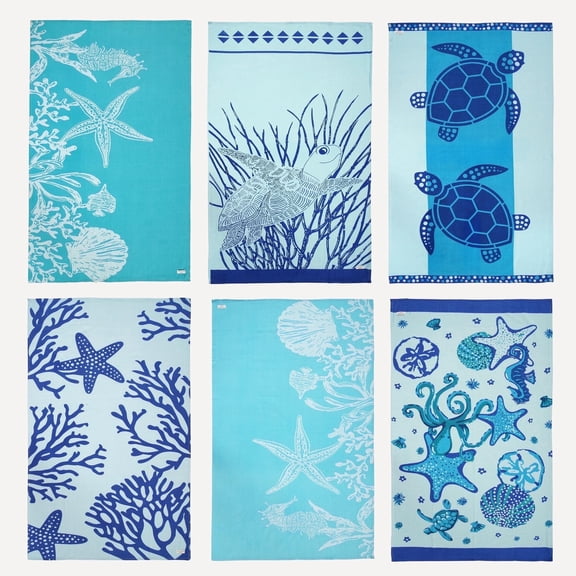 Casa Platino Beach Towels 6 Pack, Oversized Beach Towel, Pre-Washed Large Beach Towel, Stylish Pool Towels For Adults, Quick Dry Beach Towel, Lightweight Travel Towel, 39"x71" - Coral Beach