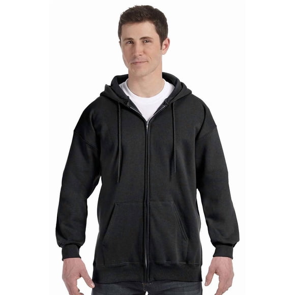 Hanes Men's Full Zip Ultimate Heavyweight Fleece Hoodie, Black, 3X-Large