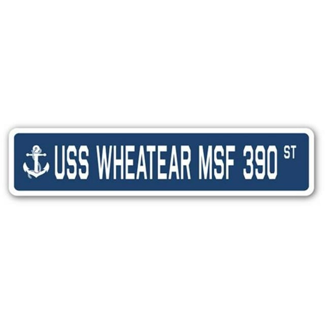 SignMission SSN-Wheatear Msf 390 Panneau de Rue 4 x 18 Po. - USS Wheatear Msf 390