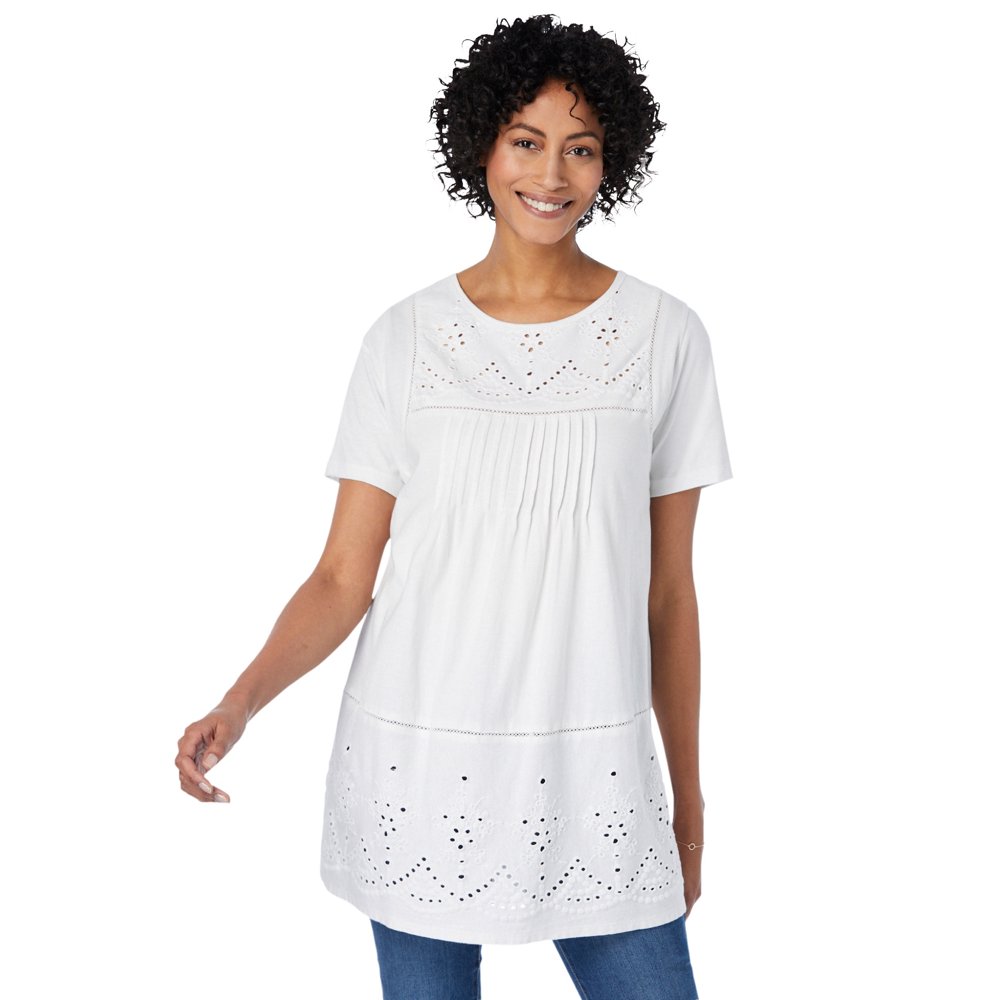 Woman Within Woman Within Women's Plus Size Embroidered Eyelet