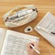 thumbnail image 4 of Small Pencil Case Student Pencil Pouch Coin Pouch Cosmetic Bag Office Stationery Organizer For Teen School-Beige, 4 of 5