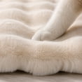 thumbnail image 4 of Pet Mat, Soft Fuzzy Plush, 1 Pack Warm Non Slip Cream White Bubble Textured 35.0 inch x 23.0 inch Pad, Cozy Resting Cushion for Small Medium Dogs Cats Indoor Sleeping Couch Floor Crate Use, 4 of 8