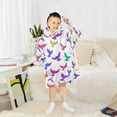 thumbnail image 6 of joogoo Wearable Blanket Hoodie for Bird Pattern Flannel Sherpa Pocket 3-14 YR S, 6 of 7