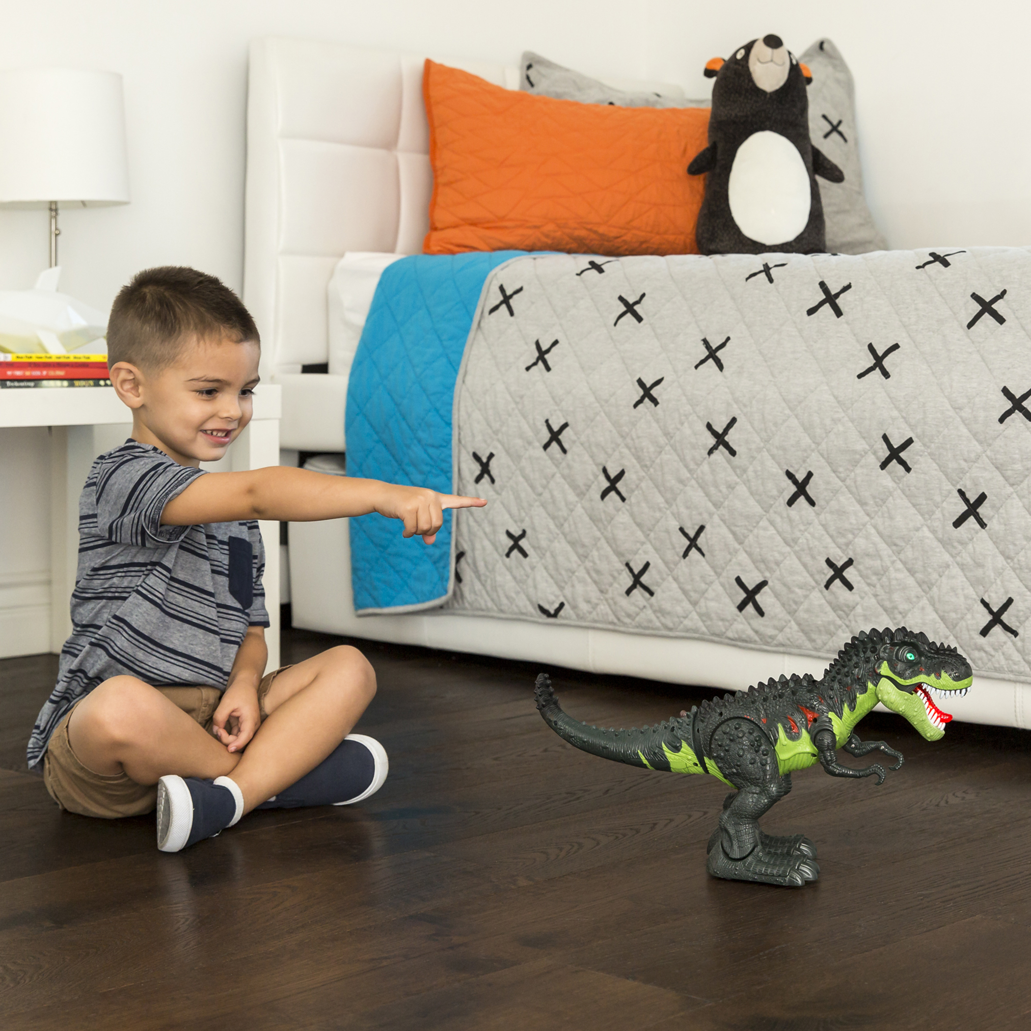 Best Choice Products Kids Walking Tyrannosaurus Rex T-Rex Jurassic Dinosaur Toy w/ Lights, Sound, Realistic Movement - image 3 of 7