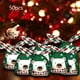 thumbnail image 5 of 50 bolsas de dulces a granel para fiestas navideñas, bolsas para galletas y bocadillos con lazos de conejito oso verde, 5 of 9