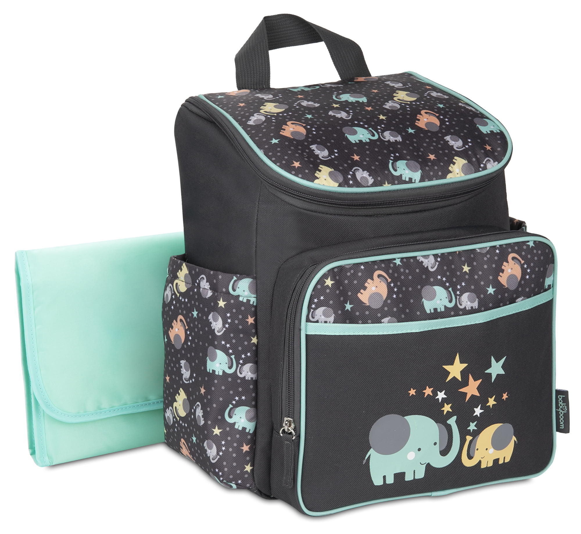 Baby Boom Elephant Print Top Zip Back Pack Unisex Diaper Bag - image 3 of 6
