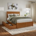 thumbnail image 1 of Nantucket Queen Wood Platform Bed with Footboard and Drawers in Light Toffee, 1 of 15
