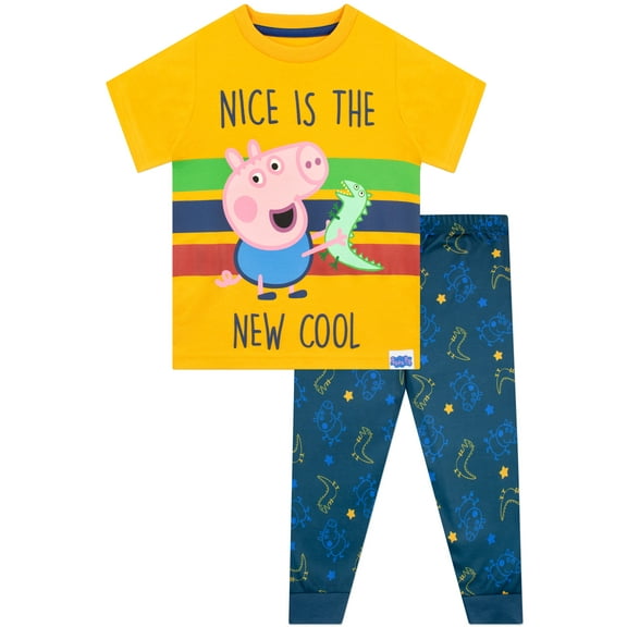 Peppa Pig Boys Nice Is The New Cool Short Sleeve Pajamas Sizes 2T-8