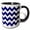 Black/White, variant on 3drose, Dark Blue and White Chevron Pattern, 15oz Two-tone Yellow Mug