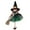 Green, variant on ZTTD Hangable Witch Doll Ornament | Halloween Small Witch Figurine with Gauze Skirt,Sorceress Doll with Broom,Halloween Hanging Decoration,for Haunted House Room Door and Window Decoration