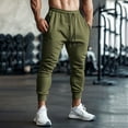 thumbnail image 3 of Havenre Athletic Sweatpants for Men Lightweight Casual Drawstring Elastic High Waist Jogger Pants Trendy Basic Slim Fit Active Workout Trousers with Pockets Army Green M, 3 of 7