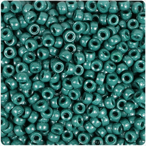 BeadTin Forest Green Marbled 6.5mm Mini Barrel Pony Beads (1000pcs)