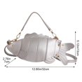 thumbnail image 3 of Hfppkn 3D Fish Shaped PU Leather Crossbody Bag Novelty Mini Shoulder Handbag for Party Daily Use 32x7x13cm Silver, 3 of 7