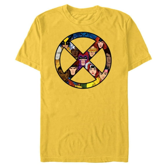 Marvel Studios X-Men ’97 Animated Series X-Circle Logo Team - Short Sleeve Blended T-Shirt for Adults - Customized-Yellow