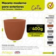 thumbnail image 3 of Maceta moderna para exteriores compacta de 20 cm de alto EUROPEAN Artego Japi Hecho en Brasil, 3 of 8