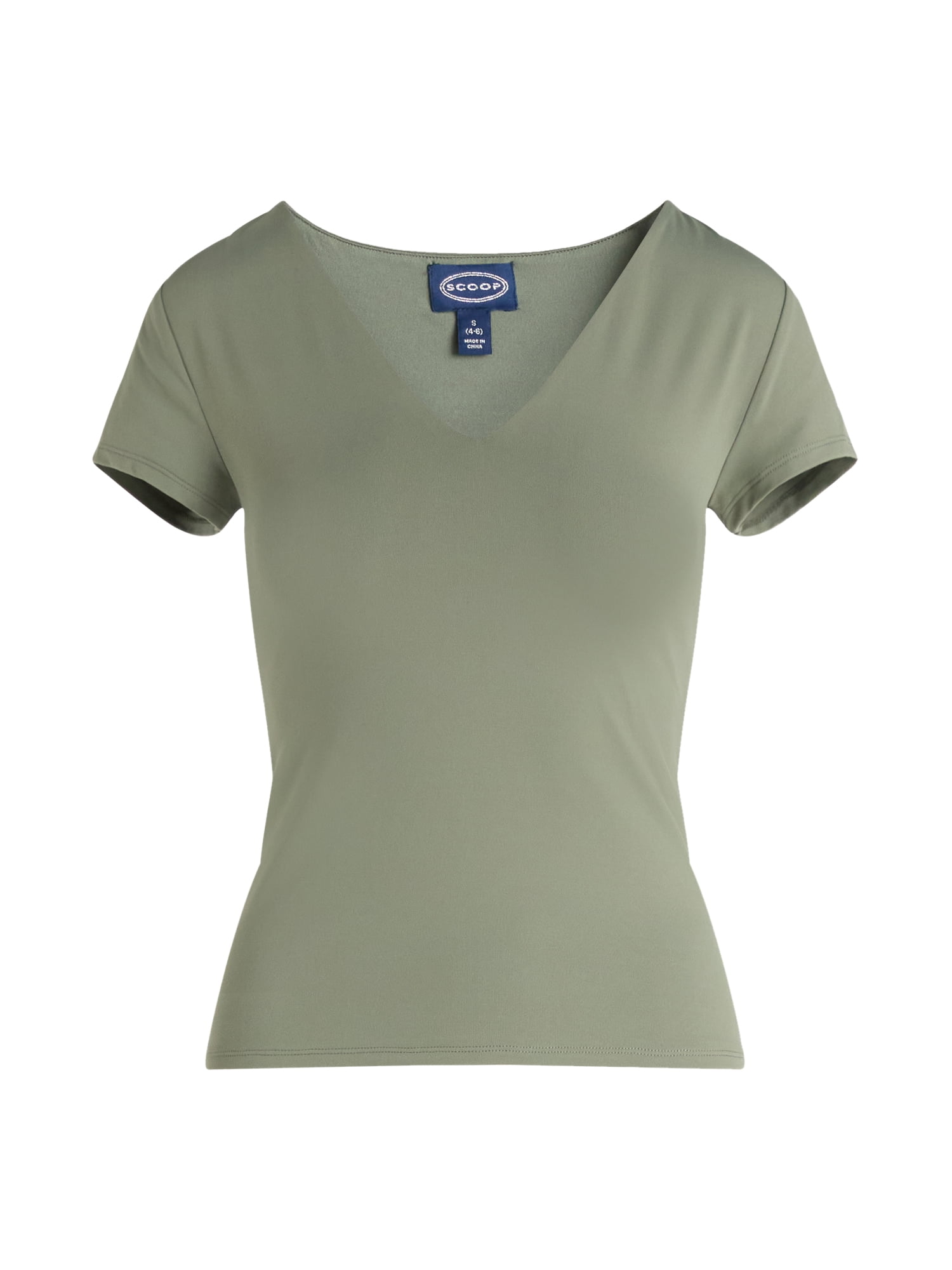 Scoop Women's Ultimate Refined Contour V Neck Tee, Sizes XS-4X
