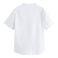 thumbnail image 2 of CHOK Boys Button Up Henley Short Sleeve Linen Cotton Tops with Pocket, 2 of 3