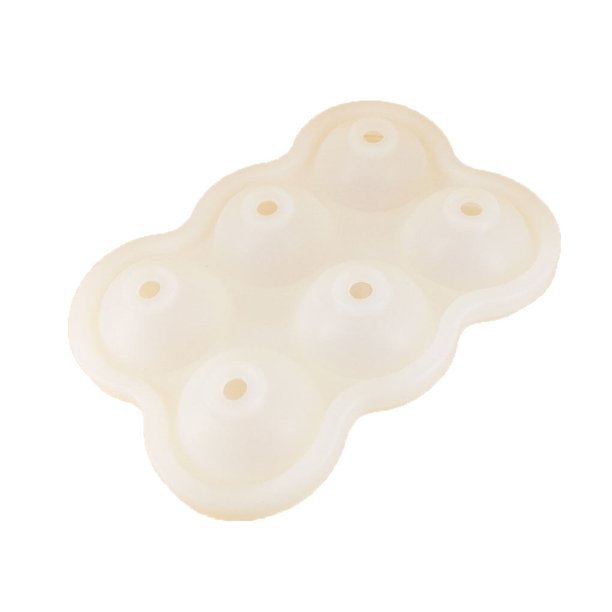 Billuyoard 6 bolas de whisky, cubitos de hielo, fabricante de bolas, molde de silicona, esfera, molde de hielo DIY, barra de bandeja Cocina y Comedor color natural