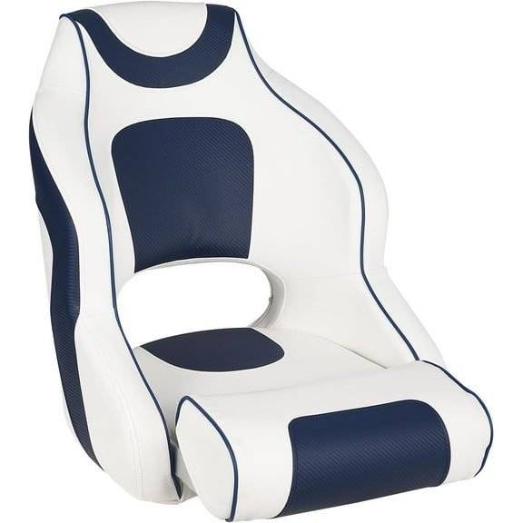 Pinypikaka High Back Boat Seat with Armrests, Flip-Up Captain Boat Seat for Fishing Pontoon Boats, Captains Bucket Seat, Waterproof Boat Captain Chair Aluminum Hinges Stainless Steel Screws