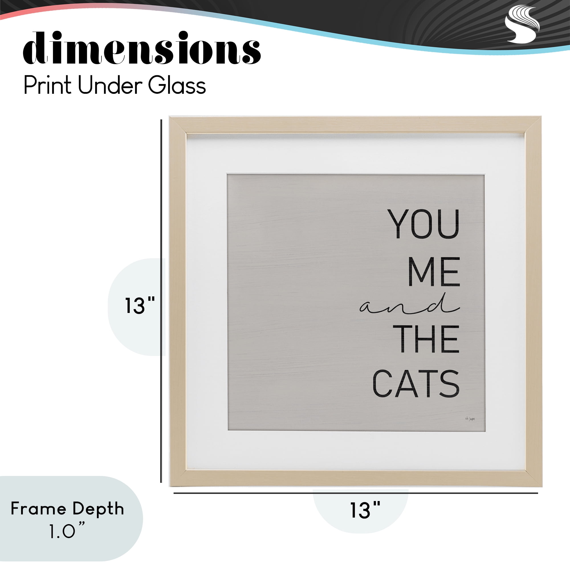 Stupell Industries Minimal You Me & Cats Birch Framed Print Under Glass, design by Jaxn Blvd.