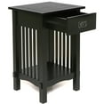 thumbnail image 5 of Legacy Decor Mission Style Telephone Night Stand End Table in Antique Black Finish With Drawer, 5 of 6