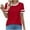 Red, variant on Diufon Womens Plus Size T-Shirts Summer Casual Loose Color Block Short Sleeve Crewneck Tops Trendy Pleated Tees
