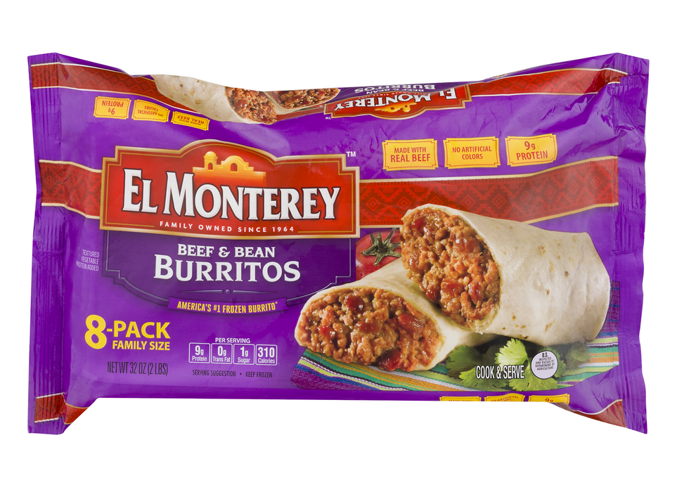 El Monterey Burritos Beef & Bean 8 PK