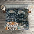 thumbnail image 2 of Ambesonne Tiger Quilted Coverlet 3 Pcs, Exotic Wildlife Nature, King Size, Multicolor, 2 of 2