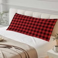 thumbnail image 4 of Red Black Buffalo Plaid Body Pillow Covers, Black Red Checkered Soft Breathable Throw Pillow Cases with Invisible Zipper, Decorative Pillowcase Pillows Protectors for Sofa Bed Couchair 20"x54", 4 of 9