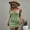 Green, variant on Scoop Neck Drawstring Ruched Knit Summer Dress Above Knee Length