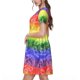 thumbnail image 2 of Disketp Colorful Tie Dye para Vestido de Manga Corta para Mujeres, Vestidos de Verano para Mujeres, Casual y Holgado para la Playa, 2 of 6