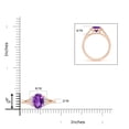 thumbnail image 5 of ANGARA Natural Oval 1.6 ct Amethyst with Diamond Collar Solitaire Ring in 14K Rose Gold for Women (Size-9x7mm) | February Birthstone, Anniversary, Jewelry Gift for Women | Natural Amethyst Ring, 5 of 9