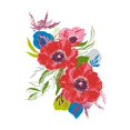 thumbnail image 2 of Marr, Laura 26x32 White Modern Wood Framed Museum Art Print Titled - Brilliant Poppies II, 2 of 4