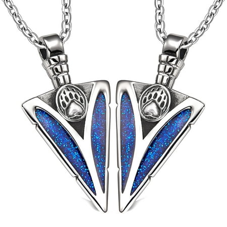 Arrowhead Grizzly Bear Paw Love Couples Best Friends Set Protection Amulets Sparkling Royal Blue (Best Grizzly Bear Rifle)