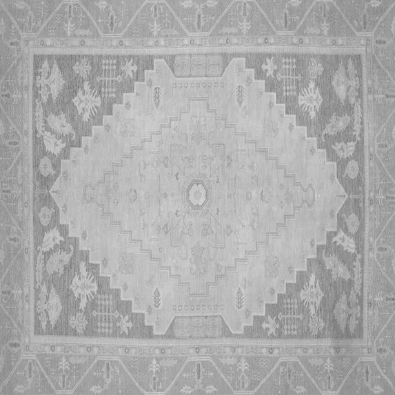 Ahgly Company Indoor Square Oriental Gray Modern Area Rugs, 5' Square