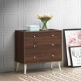 thumbnail image 3 of Gymax 4-Drawer Dresser Chest Cabinet Storage Organizer Rubber Leg W/Rail Walnut Finish, 3 of 10