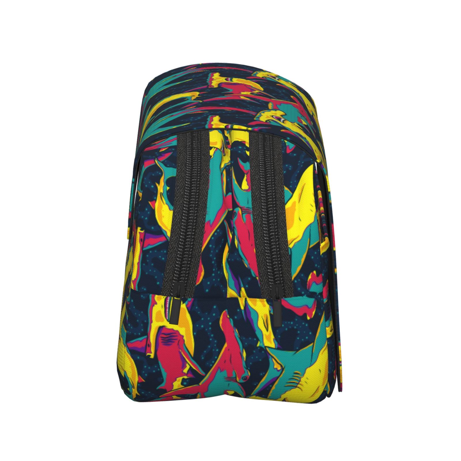 Rateoe Colorful Sharks Pattern Double Clamshell Pen Case, Storage Organizer with Two Zipper Compartments– Holds Up to 50 Pencils & Pens
