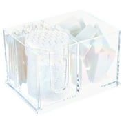Precision Beauty 3-Sectional Organizer with 100 Cotton Swabs, 30 Cotton Pads, and 25 Cosmetic Wedges