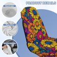 thumbnail image 4 of FOR U DESIGNS Hippie Floral Print Car Seat Cover Universal Front Seats Protector, Running Towel for Gym Workout, Swimming, Beach and Hiking, Front Seat Covers for Trucks SUV Van Sedan, 2 Pack, 4 of 7