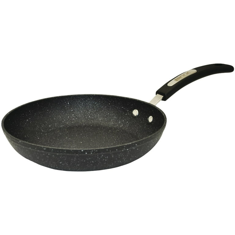 The Rock by Starfrit 9.5 Fry Pan with Bakelite Handle, 8 Fry Pan with Bakelite Handle and 15 Silicone Oven Glove with Cotton Liner