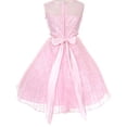 thumbnail image 4 of Big Girls' Pleated Lace Illusion Top Sunburst Skirt Flowers Girls Dresses Black Size 12, 4 of 7