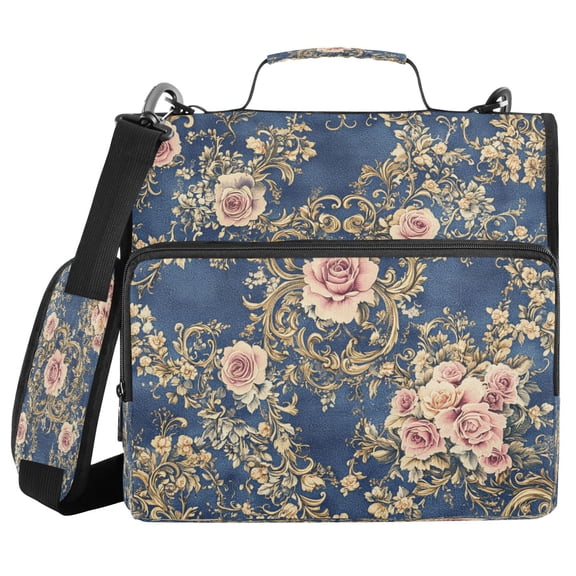 YAZAOO Zipper Binder trapper keeper Documents Organized Design Damask Of Floral Printed